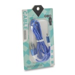 Πλεκτό Καλώδιο Φόρτισης - Δεδομένων Micro Usb Blue 1m - Image 2