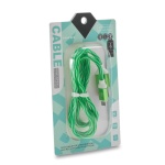 Πλεκτό Καλώδιο Φόρτισης - Δεδομένων Micro Usb Green 1m - Image 2