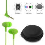 Stereo Hi-Fi Earphones Green +Θηκη+ Usb to Micro - Image 2