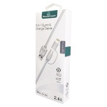 POWERTECH καλώδιο USB σε Micro/Lightning PT-707, MFi, 2.4A, 1m, λευκό - Image 2