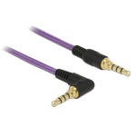 DELOCK καλώδιο Jack stereo σε Jack stereo 4pin 3.5mm, 90°, μωβ, 1m