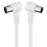 GOOBAY καλώδιο κεραίας αρσενικό σε θηλυκό 11521, γωνιακό, 2.5m, λευκό