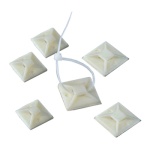 POWERTECH αυτοκόλλητη βάση δεματικών TIES-004, 30x30mm, 50τμχ, λευκό - Image 2