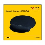 DELOCK Mousepad 12559 με στήριγμα καρπού, 252 x 227mm, μαύρο - Image 3