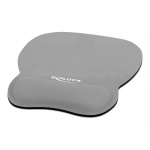DELOCK Mousepad 12698 με στήριγμα καρπού, 245x206 mm, γκρι
