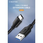 CABLETIME καλώδιο USB-C σε USB CMAMN, 3A, 5Gbps, 3m, μαύρο - Image 2