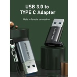 CABLETIME αντάπτορας USB-C σε USB CT-AMCF, 2.1A, 5Gbps, γκρι - Image 2