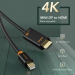 CABLETIME καλώδιο mini DisplayPort σε HDMI CT-03G4K60, 4K, 1.8m, λευκό - Image 2