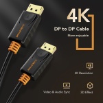 CABLETIME καλώδιο DisplayPort CT-01G, 4K/60Hz, 1.8m, μαύρο - Image 2