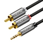 CABLETIME καλώδιο ήχου 3.5mm σε 2x RCA CT-P12G, 1.8m, μαύρο