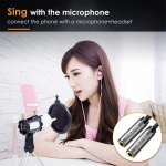 CABLETIME καλώδιο ήχου 3.5mm σε 2x 3.5mm CT-P12G4P, 4-pole, 20cm, μαύρο - Image 3