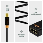 CABLETIME αντάπτορας mini DisplayPort σε HDMI CT-AV589-02G4K, 4K/30Hz, μαύρος - Image 3