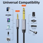 CABLETIME καλώδιο ήχου 3.5mm σε 6.35mm CT-AV321-H11G, 2m, μαύρο - Image 4