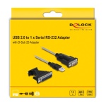 DELOCK καλώδιο USB σε RS-232 DB9 61314 με αντάπτορα DB25, 1.8m, μαύρο - Image 3