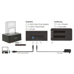 DELOCK docking station για 2.5" ή 3.5" SATA HDD/SSD 62661, 2 θέσεων, 6Gbps, clone function, μαύρο - Image 3