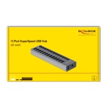 DELOCK USB hub 63738 με διακόπτες, 13x θυρών, 5Gbps, γκρι - Image 3