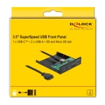 DELOCK front panel 64058, 3.5" σε USB-C, 2x USB & SD/Micro SD - Image 3