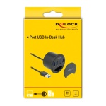 DELOCK USB hub 64153, 4x θυρών, 5Gbps, Φ60mm, USB σύνδεση, μαύρο - Image 4