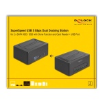 DELOCK docking station για 2.5" ή 3.5" SATA HDD/SSD 64183, 2 θέσεων, με card reader, 5Gbps, clone function, μαύρο - Image 5