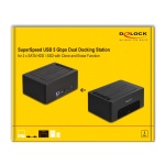 DELOCK docking station για 2.5" ή 3.5" SATA HDD/SSD 64187, 2 θέσεων, 5Gbps, clone/erase function, μαύρο - Image 5