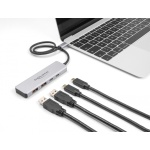 DELOCK USB hub 64230, 4x θυρών, 10Gbps, USB-C σύνδεση, γκρι - Image 2