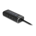 DELOCK USB hub 64233 με διακόπτες, 4 θυρών, 10Gbps, USB-C σύνδεση, μαύρο - Image 3