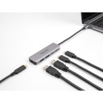 DELOCK USB hub 64239, 4x θυρών, 5Gbps, USB-C σύνδεση, γκρι - Image 2