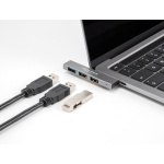 DELOCK USB hub 64274, 3x θυρών, 10Gbps, USB-C σύνδεση, γκρι - Image 2