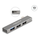 DELOCK USB hub 64274, 3x θυρών, 10Gbps, USB-C σύνδεση, γκρι - Image 3