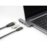 DELOCK USB hub 64275, 3x θυρών, 5Gbps, USB-C σύνδεση, γκρι - Image 2
