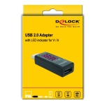 DELOCK αντάπτορας USB 65569 με οθόνη ένδειξης V/A, έως 5V/4A, μαύρος - Image 3