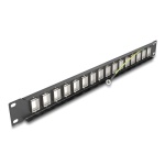 DELOCK Keystone patch panel 66758, 19"/1U, 16x ports, μαύρο - Image 2