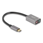 DELOCK εξωτερική κάρτα ήχου 67071, 2x 3.5mm, USB-C σύνδεση, γκρι