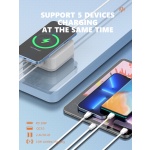 LDNIO σταθμός φόρτισης AW004, USB-C/3x USB/wireless, 32W, PD/QC, λευκός - Image 2