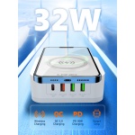 LDNIO σταθμός φόρτισης AW004, USB-C/3x USB/wireless, 32W, PD/QC, λευκός - Image 3