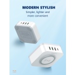 LDNIO σταθμός φόρτισης AW004, USB-C/3x USB/wireless, 32W, PD/QC, λευκός - Image 5