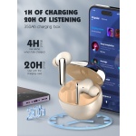 LDNIO earphones με θήκη φόρτισης T01, True Wireless, HiFi, Φ10mm, χρυσά - Image 3