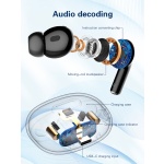 LDNIO earphones με θήκη φόρτισης T02, True Wireless, HiFi, Φ13mm, μαύρα - Image 4