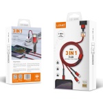 LDNIO καλώδιο USB σε USB-C/Lightning/Micro USB LC93, 3.4A, 1.2m, γκρι - Image 4