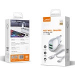 LDNIO φορτιστής τοίχου A2218 με καλώδιο USB-C, 2x USB, 12W, λευκός - Image 5