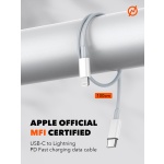 LDNIO φορτιστής τοίχου A2528M με καλώδιο, 2x USB-C, 35W, MFi, λευκό - Image 4