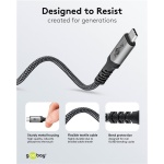 GOOBAY καλώδιο USB-C 74210, USB4, 240W, 40Gbps, 8K/60Hz, 0.50m, γκρι - Image 5