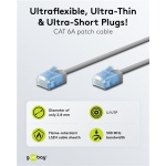 GOOBAY καλώδιο δικτύου 74226, CAT 6A U/UTP, ultra slim, copper, 500MHz, 7.5m, γκρι - Image 2