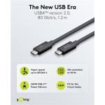 GOOBAY καλώδιο USB-C 74376, USB4, 240W, 80Gbps, 16K/60Hz, 1.2m, μαύρο - Image 2