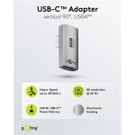 GOOBAY αντάπτορας USB-C 74443, γωνιακός 90°, USB4, 240W, 40Gbps, 8K, γκρι - Image 3