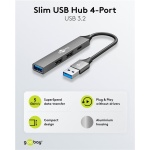 GOOBAY USB hub 74458, 4x θυρών, USB 3.2, 5Gbps, USB σύνδεση, γκρι - Image 4