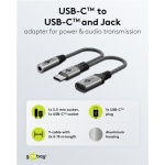 GOOBAY αντάπτορας USB-C σε 3.5mm & USB-C 74524, 60W, 480Mbps, γκρι - Image 3