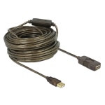 DELOCK καλώδιο USB 2.0 αρσενικό σε θηλυκό 82690, active, 20m, μαύρο