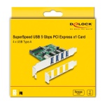 DELOCK κάρτα επέκτασης PCI Express x1 σε 4x USB 89360, 5 Gbps - Image 3