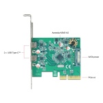 DELOCK κάρτα επέκτασης PCI Express x4 σε 2x USB-C 90397, 10 Gbps - Image 2